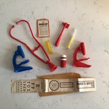 Vintage Hasbro Children  s Play Nurse Doctor Medical Kit Accessories Only