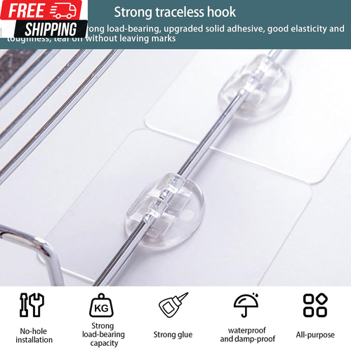 Shower Caddy Adhesive Replacement, Shower Caddy Shelf Adhesive, 10 Sin 6 Dou - Picture 4 of 12