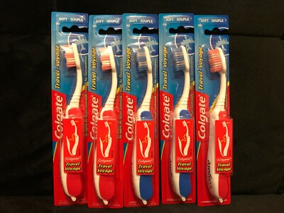 Colgate Travel folding Toothbrush, Soft - Colors may Vary (5 Pack)