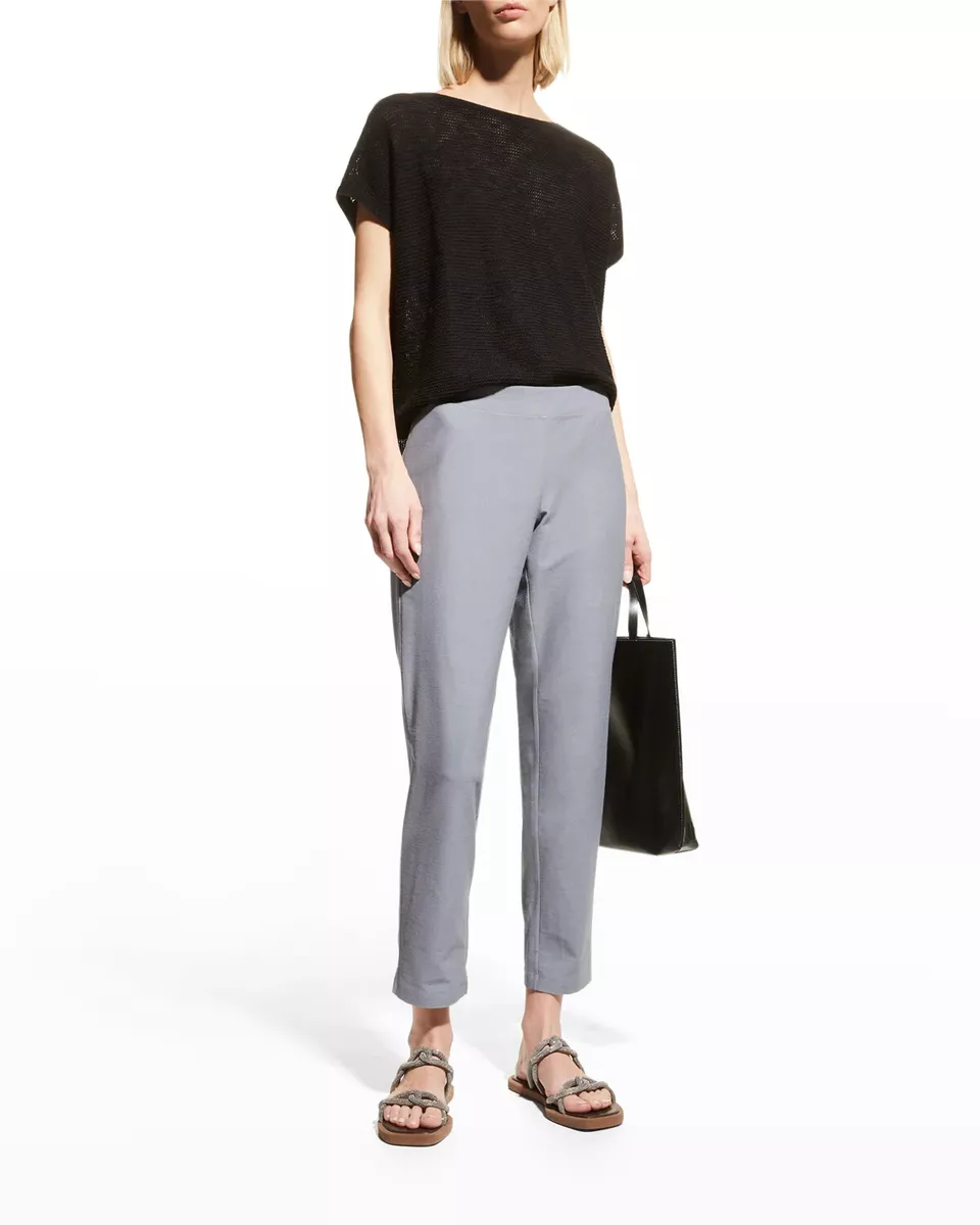 Eileen Fisher Washable Stretch Crepe Slim Ankle Pants Size 6 Color  steel/gray