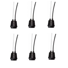 6 Piezas Impermeable Negro Coleta Lámpara Soporte Luz Enchufe E26 E27 250V 6A C332