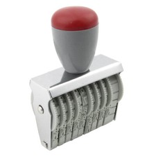 B&uuml;ro 9 Band Gummi 0-9 Nummernstempel Zahlenstempel Paginierstempe Grau Rot