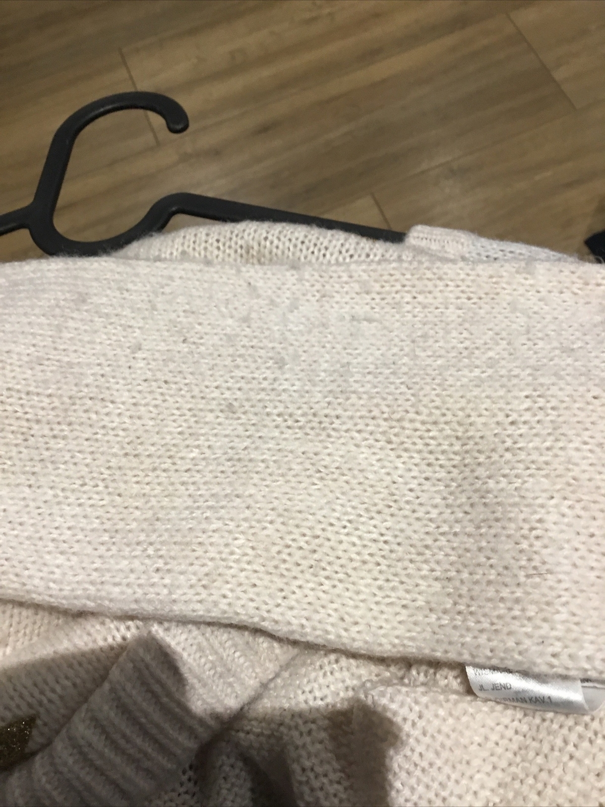 New Look Cream Christmas Jumper, Size 14, Gold Sparkle Stars, Great