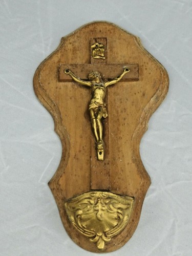 ancien crucifix bois art déco 19 ème christ