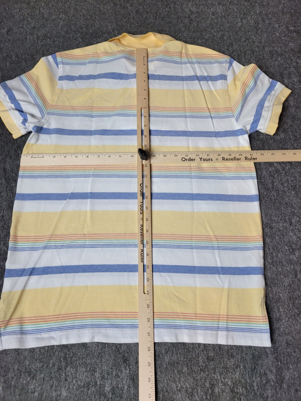 Brooks Brothers 1818 Performance Polo  Shirt Slim Fit Mens Size L Yellow Stripe thumbnail 6