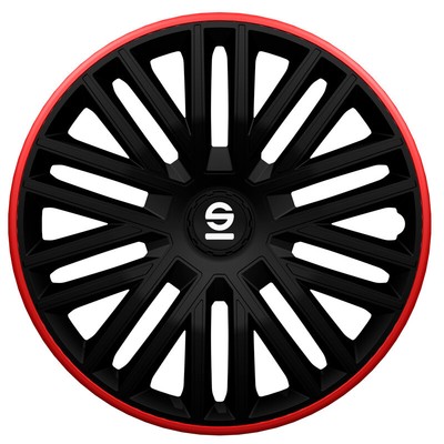 Radkappen Radzierblenden Radblenden Sparco Bergamo 15-Zoll Schwarz/Rot Satz