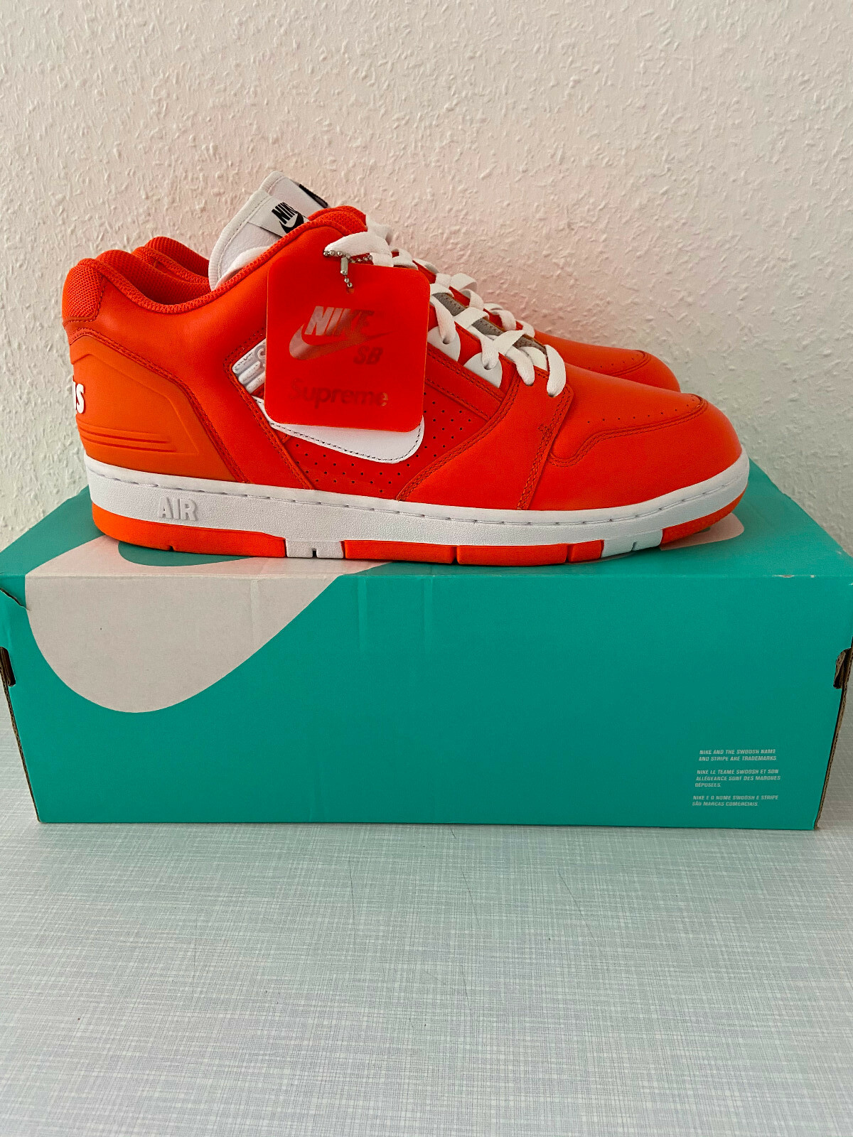 nike sb air force 2 low supreme orange