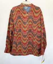 City Blues Koret 2x Dress Shirt Or Thin Jacket Spring Fall Denim Zigzag Chevron