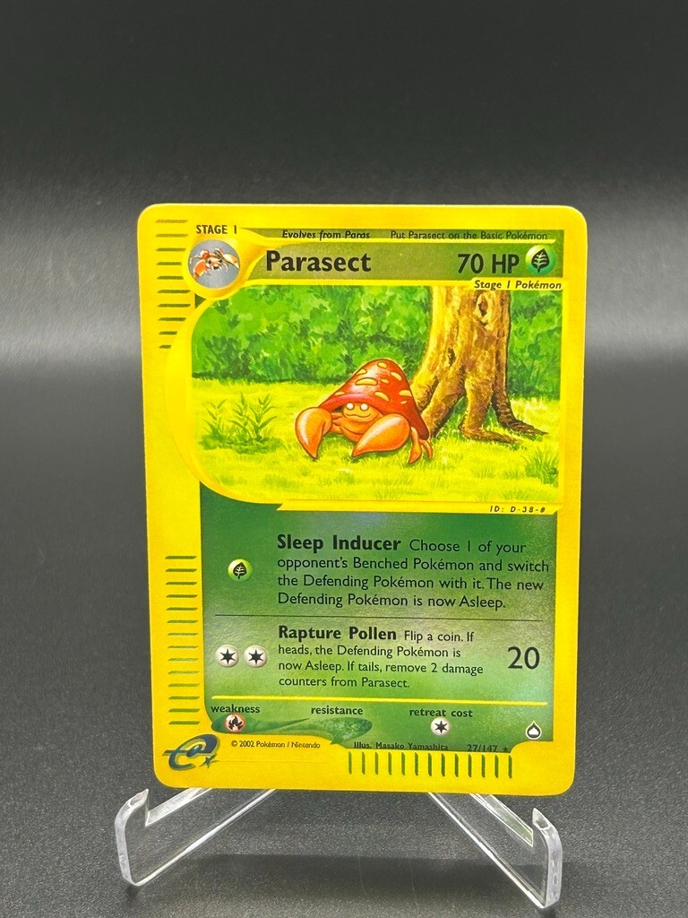 Parasect 27/147 Reverse Holo Aquapolis English Pokemon Card WoTC E-Reader