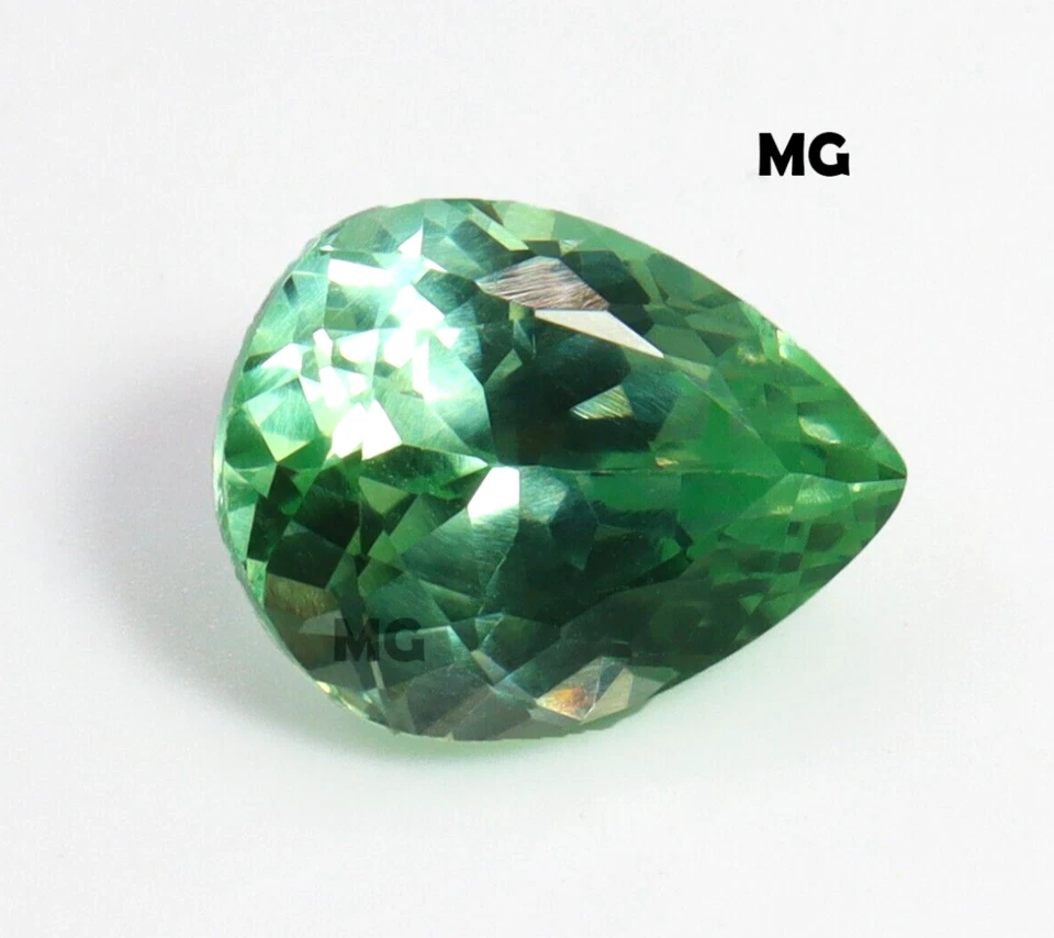 7.50 Karat AAA Natürlich Brasilien Grün Paraiba Turmalin Tropfenschliff Lose - Bild 4 von 4