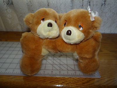 RARE Applause Three Cheers 8'' pair of bears holding hands Vintage 1988 RARE