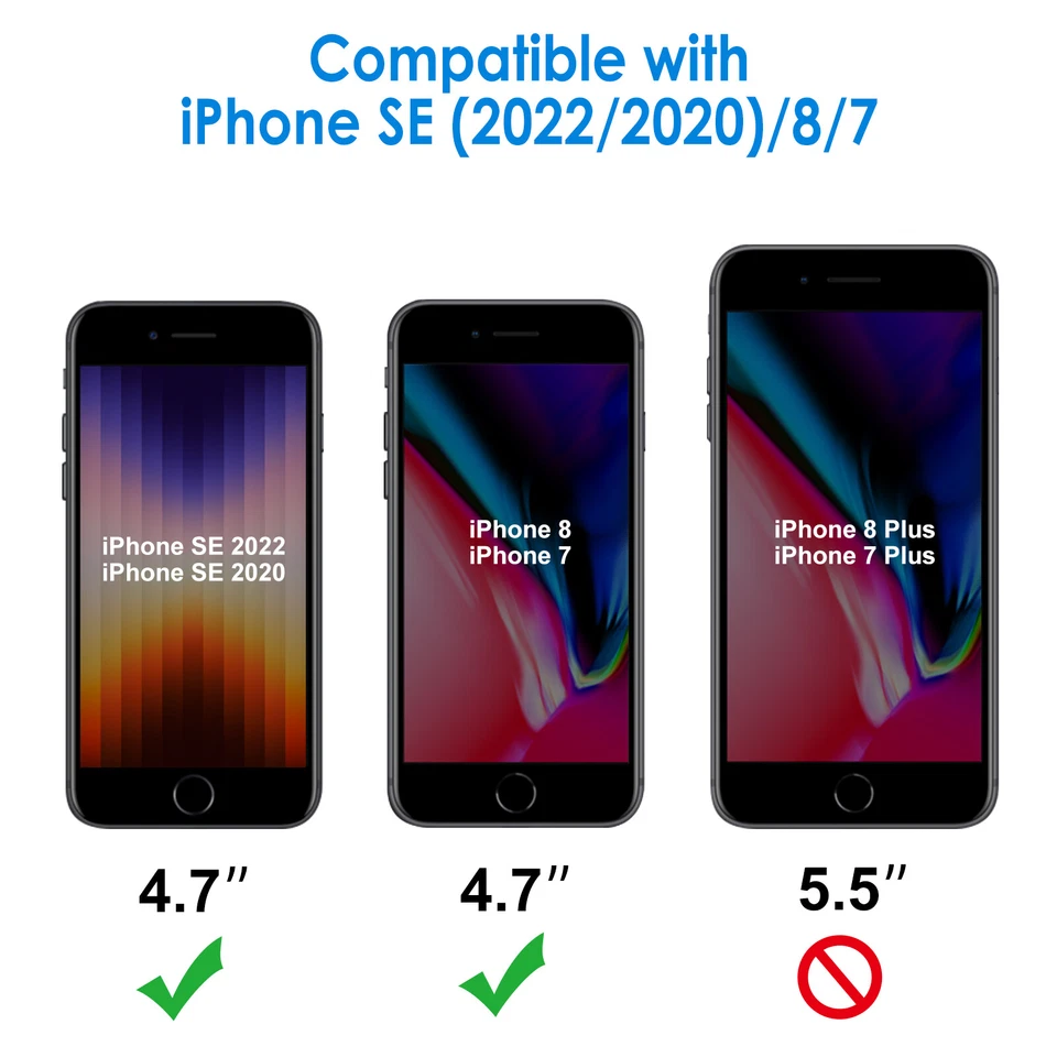 Protector Pantalla Privacidad para iPhone SE 3/2 2022/2020, iPhone 8/iPhone 7, Pack de 2 Foto 2 de 4