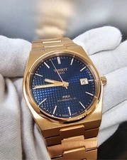 TISSOT PRX Powermatic 80 40MM Blue Dial Rose Gold PVD Watch T137.407.33.041.00