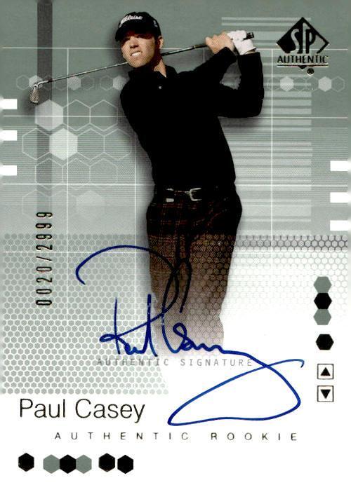 2002 Upper Deck SP Authentic #99 Paul Casey Rookie Auto #/2999