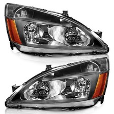 Pair Headlights Assembly For 2003-2007 Honda Accord 24dr Headlamps Wo Bulbs