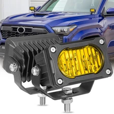 Pair 3" S2 Sport LED Lights Amber Flood Wide Cornering Offroad Driving w/ Wiring