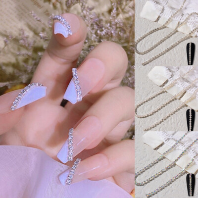 3D Nail Art Rhinestones Chain Pearl Diamond Glass Crystals Gems