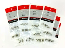 Lot of 12 RadioShack 0.5A 250V 5x20mm Slow-Blow Glass Fuses, 4-Pack, #270-1061
