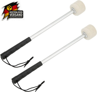 Trommelsticks Percussion Beater 32cm Edelstahl Filzkopf rutschfester Griff