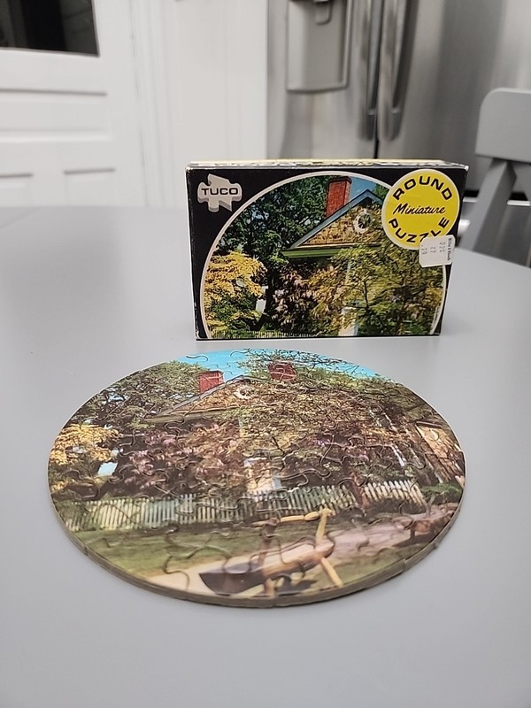 Vintage TUCO Round Miniature Puzzle - Valley Forge - Jigsaw 6" Complete w/ Box