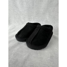 Cat Jack Jude Black Faux Fur Lined Moccasin Slippers Toddler Kids Size 6 NEW