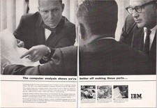 IBM Original 1962 2pg Print Ad Capital Investment Computer Program Vintage
