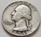 1954 D Washington Quarter 25c 90% Silver (X7)
