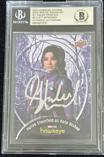 Hailee Steinfeld Signed Marvel Studios SDCC  Card #11 BAS Beckett Witness Auto