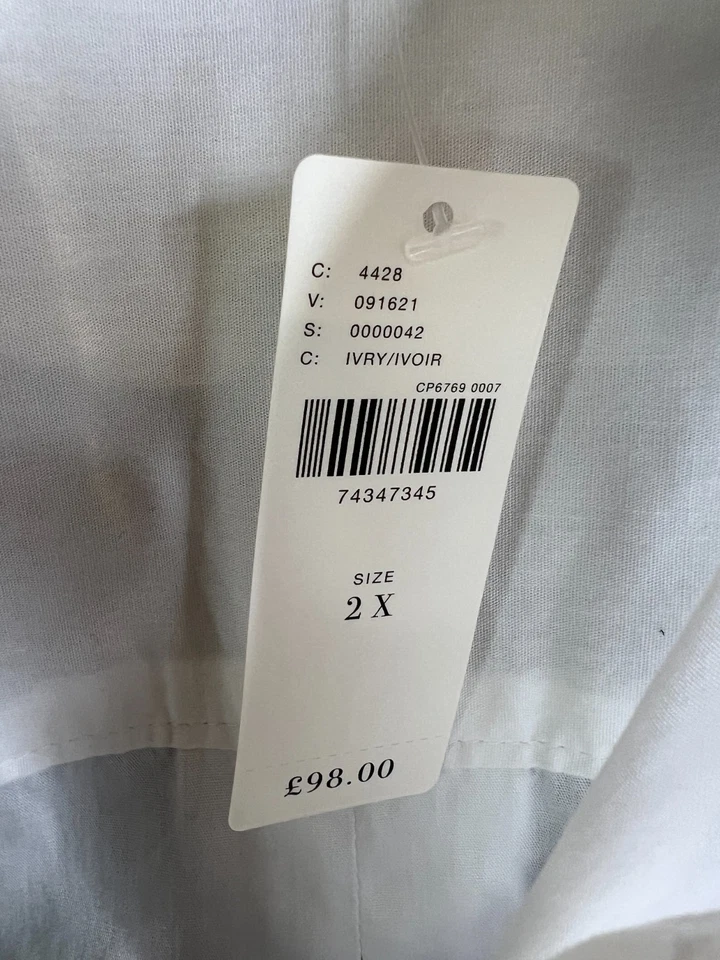 Vestido Camisa Midi Maeve Anthropologie Talla 2XL Blanco Algodón Abotonado Básico Foto 4 de 4