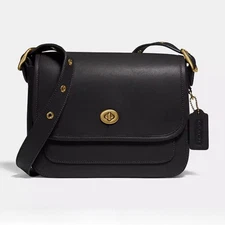 COACH 1941 Black Pebbled Leather Rambler Crossbody Bag Limited Edition 7522