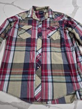 Vintage Wrangler Western Pearl Snap Plaid Unisex Shirt Size XL Made In USA!!