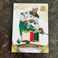 2020-21 Upper Deck The Cup Gold Foil Patch Auto Jordan Greenway 1/8 1/1 Wild