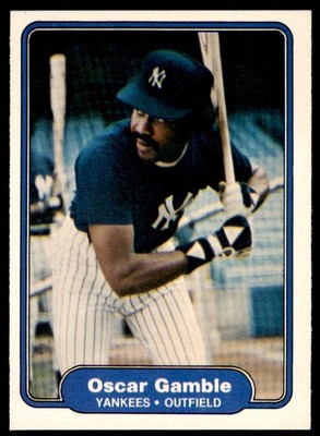 1982 FLEER OSCAR GAMBLE . NEW YORK YANKEES #36