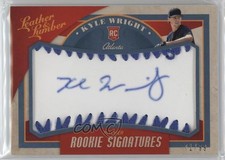 2019 Leather & Lumber Rookie Signatures Baseball Blue 71/99 Kyle Wright Auto e6p