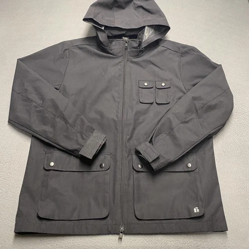 Bonobos Fielder Jacket Mens Large Black Hooded Parka Coat Utility Pockets - product listing photo