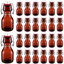 Tessco 24 Pcs Mini Swing Top Glass Bottles with Stoppers Small Flip Top Bottl...