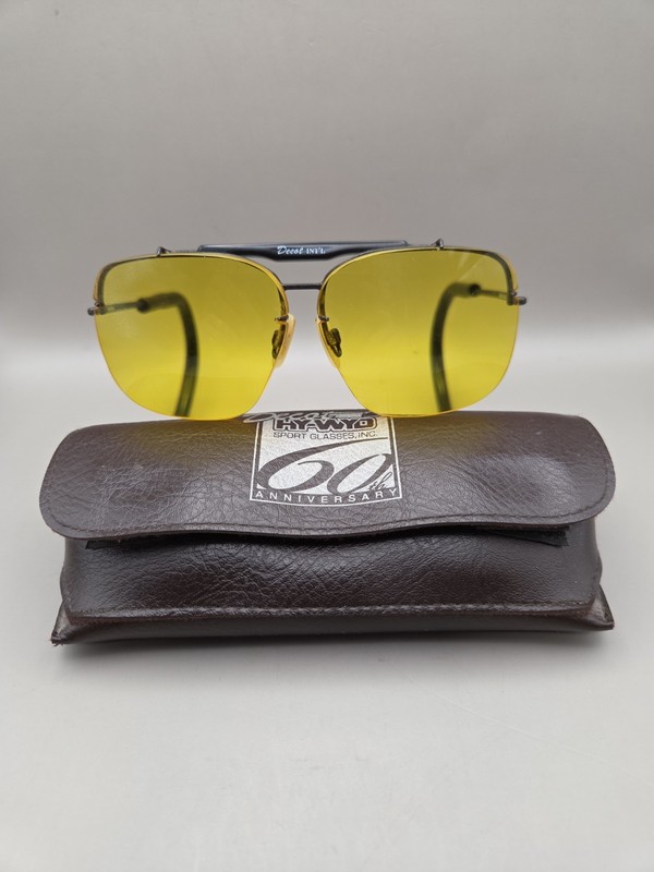 Decor International Shooting Fishing Glasses Case Yellow Amber & Dark Lenses
