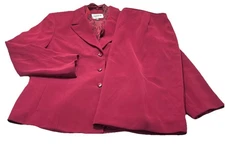 NWOT Kasper Burgundy Lined 3-Button Skirt Suit Women’s 16P