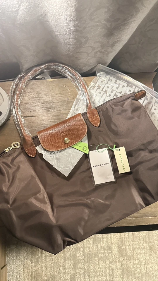 Authentic New LONGCHAMP Le Pilage Large Tote Brown Travel Uni Everyday Bag - Image 4 of 4