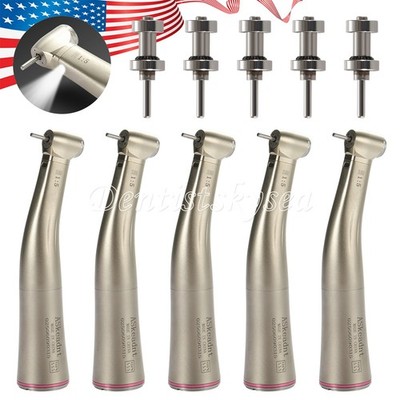 USA 1:5 Increasing LED Contra Angle Fiber Optic Mini Head / Cartridge Rotor