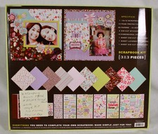 K  CO BROWN FLORAL MEGA 303 PIECES SCRAPBOOK KIT 12" X 12" x 1.5" NEW IN BOX