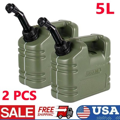 2X 1 Gallon Gas Can Fuel Storage Container No-Spill w/ Visible Stripe Portable