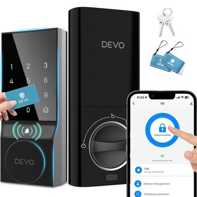 Devo G5 Smart Lock, Keyless Entry, WiFi App Control Digital Touchscreen Deadbolt