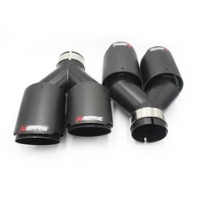 2Pcs Real Carbon Fiber Car Dual Exhaust Tip End Pipes ID:2.5" OD:3.5" Left+Right