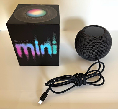 Apple HomePod mini Smart Speaker Black/Gray Wi-Fi BT Siri MY5G2LL/A Box