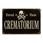 Gothic Cemetery Vintage Crematorium Tin Metal Sign Wall Decor 8x12