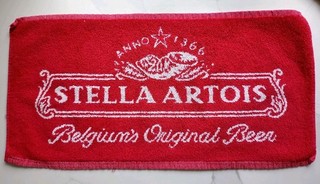 Vintage Stella Artois beer Towel Mat. 1990s. Used condition.