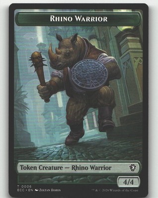Rhino Warrior // Elemental (0009) Double-Sided Token- (NM)--EN-[ECC - 6 // 9]