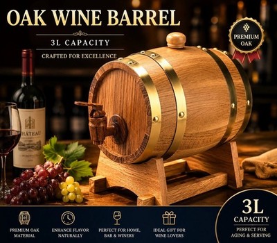 Eichenholz Weinfass 3L Zapfanlage Bier Whisky Rum Holzfass für Hausbar UK