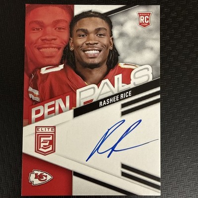 2023 Donruss Elite Rashee Rice Rookie Pen Pals Auto Blue Ink Chiefs RC